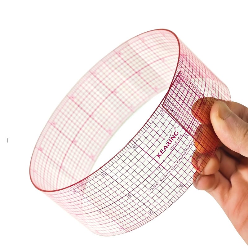KEARING Clear Sewing Graph Ruler Fashion Design Ruler, Sandwich Line, 2 x 18, Transparent Pattern Making Dress Making Ruler for Sewing Pattern Making Quilting - Image 4
